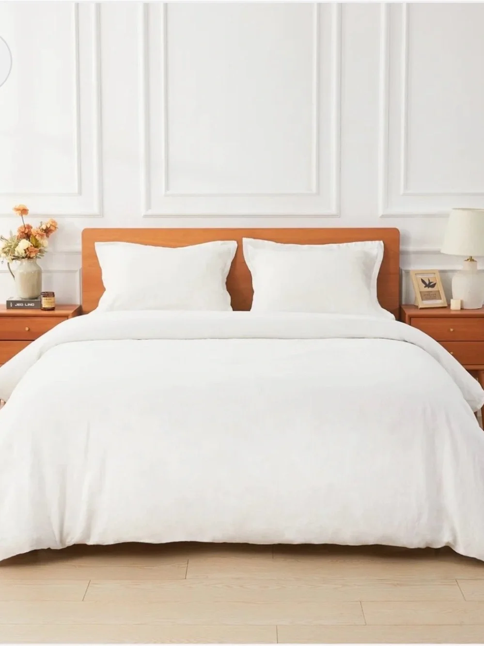 Mélange Home White 100% Linen Twin Duvet Cover 68x90 New in Original Pouch